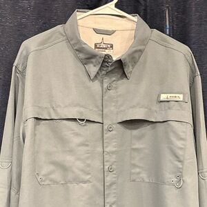 HABIT Men’s XL Utility Outdoor & Work Shirt Vented Fishing Hiking UPF 40+ Gray